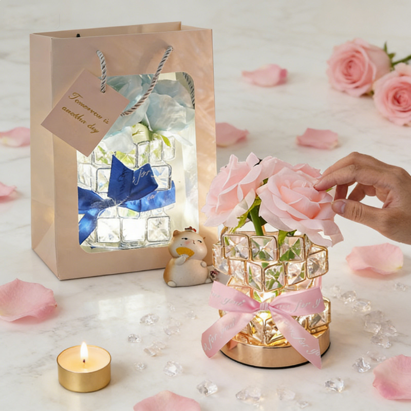 Photography Artificial Lighting - Rubik's Cube Shaped LED Rose Night