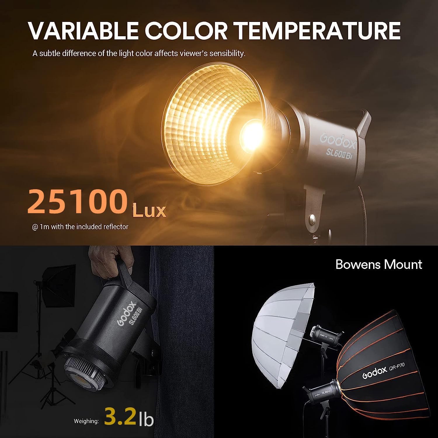 Godox SL60IID SL60IIBi 75W Day - Photography Lighting Grid ulasan dan harga