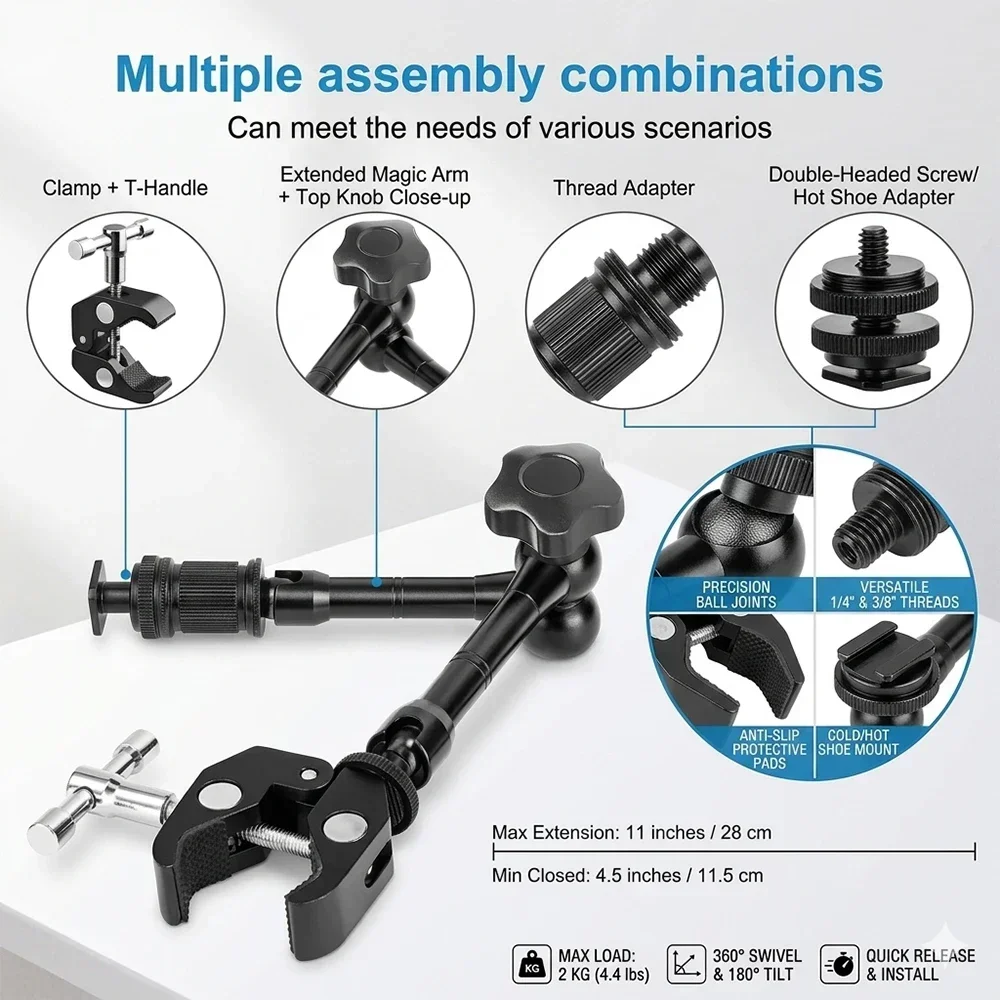 11 inch Magic Arm with Super C - Photography Lighting Description ulasan dan harga