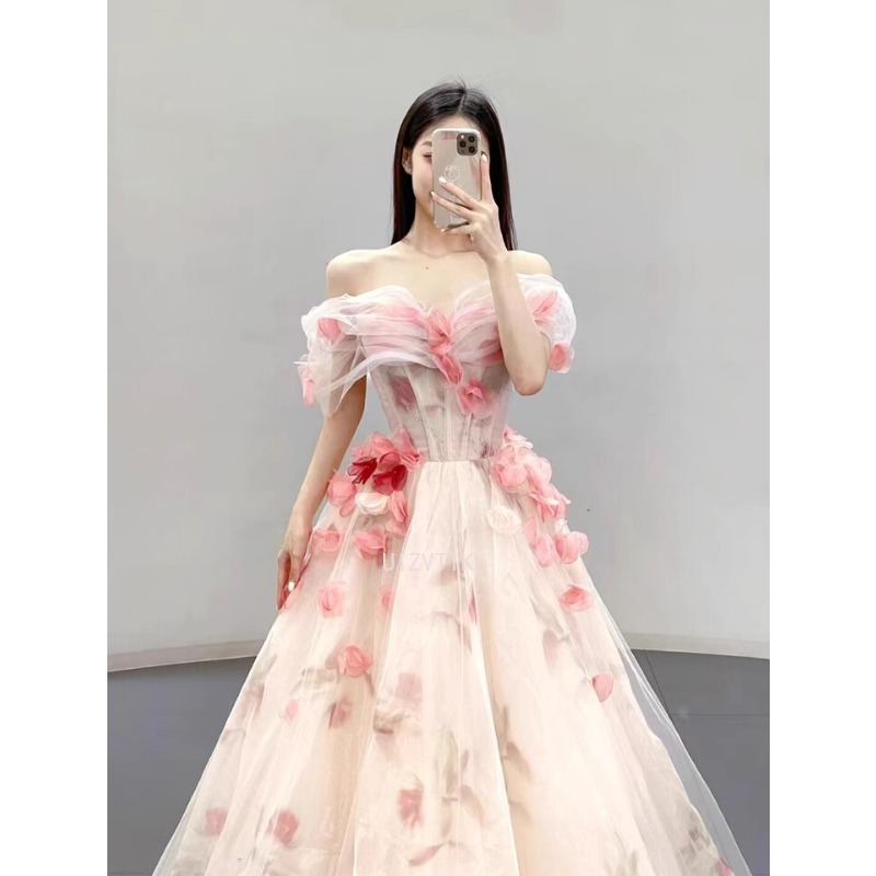 Korea Floral Off Shoulder Wedd - Photography Lighting For Clothing ulasan dan harga