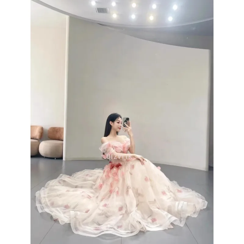 Korea Floral Off Shoulder Wedd - Photography Lighting For Clothing ulasan dan harga