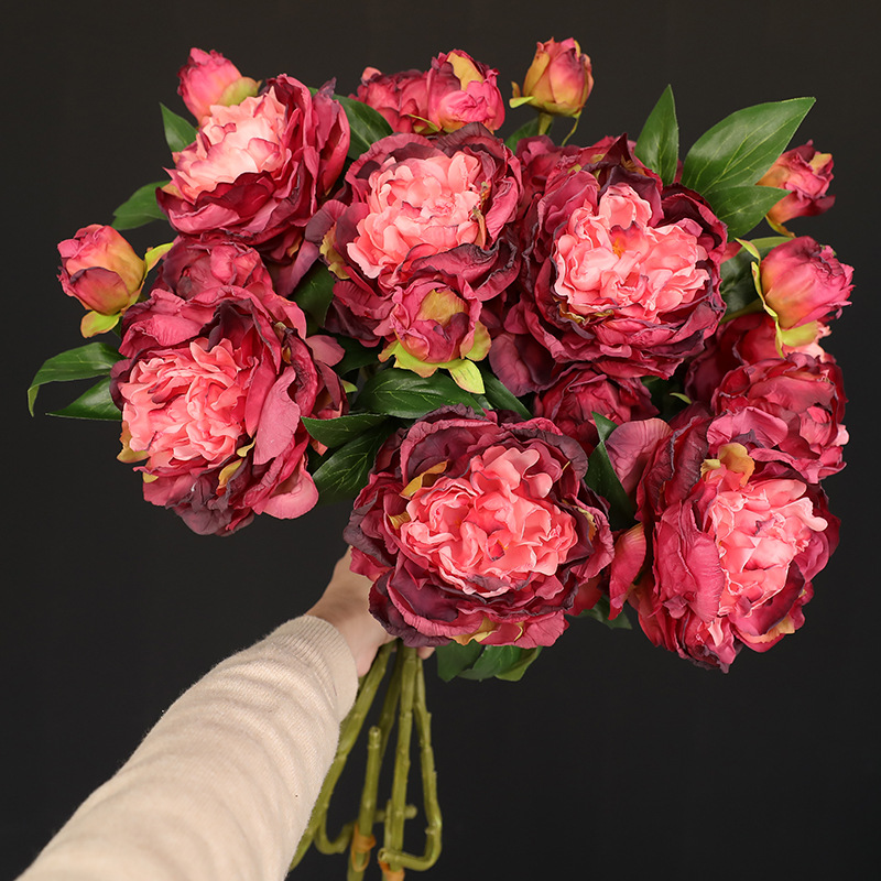 1PC Retro 2 Head Peony Simulat - Photography Artificial Lighting ulasan dan harga