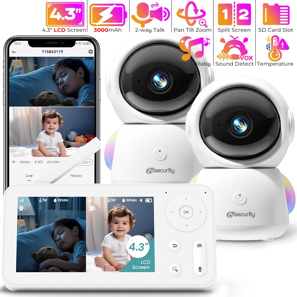 2K Baby Monitor with 2 Cameras - Photography Lighting Styles ulasan dan harga