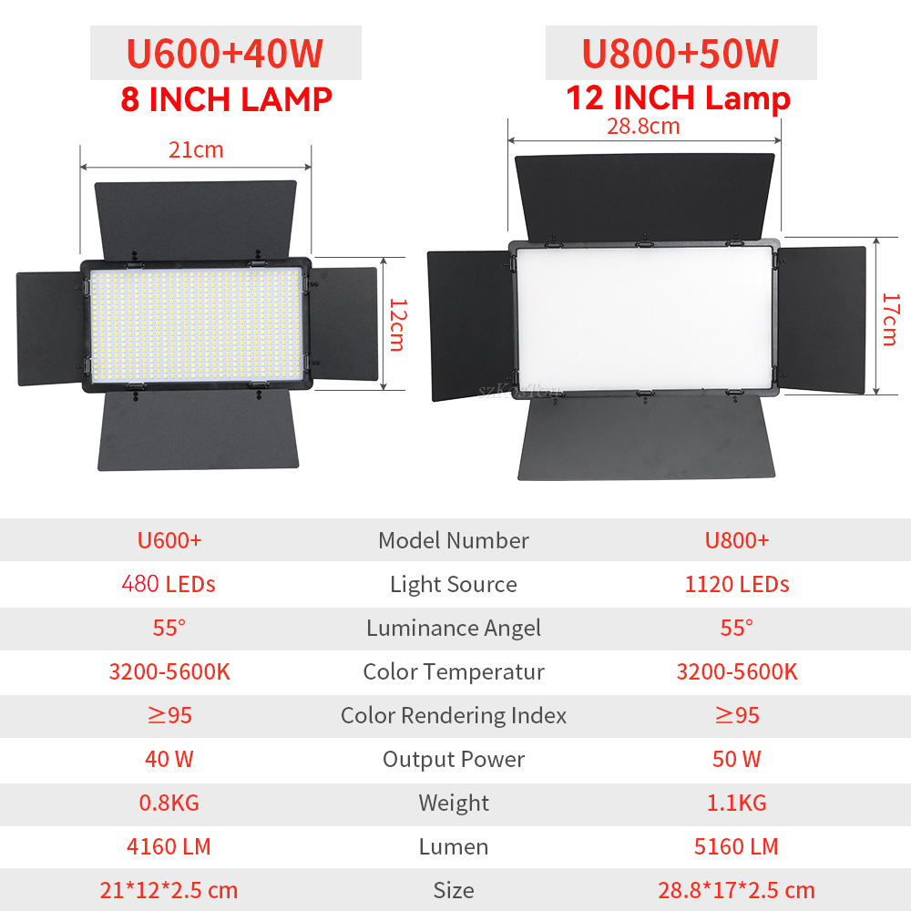 U800 U600 LED Photo Studio Vid - Photography Lighting Grid ulasan dan harga